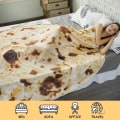 Miniatyrbilde 4 av 5: Burritos Tortilla Wrap Teppe, Nyhet Morsomme Gaver Gigant Tortilla Rund Myk Teppe for Barn 卷饼1 180X180CM
