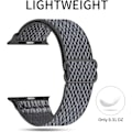 Miniatyrbilde 3 av 5: Elastisk Solo Loop-rem kompatibel med Apple Watch-reimer 38mm 40mm 41mm, justerbar nylon for iWatch, grå