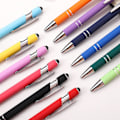 Miniatyrbillede 4 af 5: Kuglepen med Stylus Spids, Blød Berøring Klik Metal Pen, 1,0 mm Medium Spids, Sort Blæk, 12 stk (Blandet Farve)