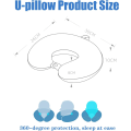 Miniatyrbillede 2 af 5: Nakkepude til rejser, opgraderet rejse nakkepude til fly 100% ren memory foam rejsepude
