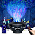 Miniatyrbilde 1 av 5: Stjerneprojektor nattlys 2 i 1 LED Nebula Cloud/Roterbar Ocean Wave Projektor med fjernkontroll og Bluetooth-høyttaler