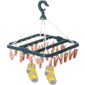Miniatyrbild 1 av 5: Sock Rack Torkställ, Sock Torkställ med 32 Klämmor för Underkläder, Strumpor, Hållbara Klädnypor i Plast för Inomhus och Utomhus