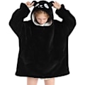Miniatyrbilde 2 av 5: Oversized hettegenser teppe for barn myk varm koselig bærbar teppe genser fleece sherpa teppe med lommer Panda
