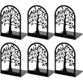Miniatyrbillede 1 af 5: Bogstøtter i metal til at holde bøger, træ dekorative bogstøtter til hylder, sort bogstopper bogstøtte til tunge bøger, bogstøtte (3 par)