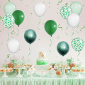 Miniatyrbild 4 av 5: Gröna vita ballonger, 50 st gröna metalliska ballonger konfetti vita latexballonger 12 tum ballongset med bandskog