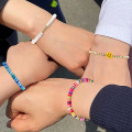Miniatyrbillede 4 af 5: 7 stk. Preppy Stackable Armbånd Farverige Happy Smile Evil Eyes Stretch Armbånd Y2K Håndlavede Charms