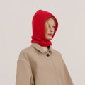 Miniatyrbilde 1 av 5: Dame Balaclava Ski Hood lue Vindtett Ansikts Skjerf Snood Vinter Strikket Lue Huer Skimaske Skilue Utendørs for Motorsykkel Ski Sykling Unisex, Rød