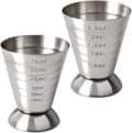 2 stk. Målebeger i rustfritt stål, 2,5 oz, 75 ml, 5 ss, Cocktail Jiggers