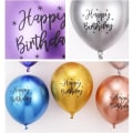 Miniatyrbillede 3 af 5: Glade fødselsdag metalliske balloner, 6 stk. 12 tommer skinnende metalliske ballon latex ballon glade fødselsdag balloner