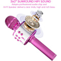 Pikkukuva 3 / 5: Karaokemikrofoni lapsille, langaton Bluetooth-karaokemikrofoni LED-valoilla, kannettava kädessä pidettävä mikrofoni kaiutinlahja