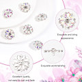 Miniatyrbillede 3 af 5: 10 stk. 28MM Blomst Rhinestone Shank Knapper Krystal Sy På Knapper med 1 Hul og Flad Bagside, Rhinestone Snefnug Metal Knapper A