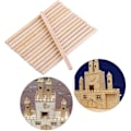 Miniatyrbilde 5 av 5: 100 stk runde trepinner 80mm runde trepinner for DIY trebearbeiding bygningsmodell Hjem Hagedekorasjon