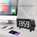 Miniatyrbillede 5 af 5: Projektionsvækkeur LED-skærm 4 justerbar lysstyrke Digitalt radiovækkeur med USB-telefonoplader Vækkeur med 2 alarm snooze-funktion Grøn White