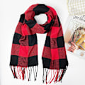 Miniatyrbillede 3 af 5: Pieces Dametøjs Varme Ternet Halstørklæde Hyggelig Vinter Ternet Halstørklæde Wrap Shawl (Rød Sort, Sort Hvid)