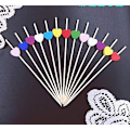 Miniatyrbillede 3 af 3: Cocktail Sticks 100 stk. Træ tandstikker Festartikler frill fingermad frugt sandwich nibbles - Multifarvede hjerter