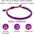 Miniatyrbillede 3 af 4: Håndlavet armbånd, held og lykke, til kvinder, mænd, teenagere. Justerbar størrelse! Venskabsgave purple