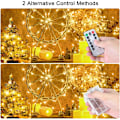 Miniatyrbilde 2 av 5: Feelysslyng, 2 stk Lyslenker 10m 100 LED med Fjernkontroll, 8 Moduser Vanntette Kobber Lyslenker for Julelysdekorasjoner