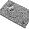 Miniatyrbillede 5 af 5: Ekstra blødt bademåtte i plys til badekar og brusebad, chenille-mikrofibermateriale, superabsorberende shaggy bademåtte (40 x 60 cm, lysegrå)