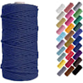 Miniatyrbild 1 av 5: Macramé-snöre, Bomullsrep, för Väggbonader, Växtupphängningar, DIY-hantverk, Heminredning, Presentinslagning 3mmx100m Dark blue