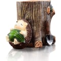 Miniatyrbillede 1 af 5: Sød pindsvin skrivebord pen blyant pot holder tandbørsteholder harpiks skrivebord arrangør