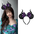 Miniatyrbilde 3 av 3: Maleficent Musøre-Hodebånd for Halloween Cosplay Partygaver