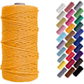 Miniatyrbild 1 av 5: Macramé-snöre, Bomullsrep, för Väggbonader, Växtupphängningar, DIY-hantverk, Heminredning, Presentinslagning 3mmx100m Golden