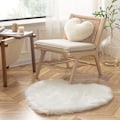 Miniatyrbillede 3 af 5: Off White Hjerteformet Pude, Kunstig Kanin Pels 3D Fluffy Hjerte Dekorativ, Plys Blød Pude Gave til Børn Stue og Sofa