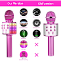 Pikkukuva 5 / 5: Karaokemikrofoni lapsille, langaton Bluetooth-karaokemikrofoni LED-valoilla, kannettava kädessä pidettävä mikrofoni kaiutinlahja