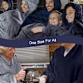 Miniatyrbilde 5 av 5: Hettegenser-teppe, Oversized Sherpa-hettegenser, Bærbar hettegenser-genser-teppe, Supermyk varm komfortabel teppe-hettegenser, One Size Fits All Adults Pink