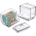 Miniatyrbillede 1 af 5: 7 OZ Bomuldspudeholder, Bomuldspindkugledispenser, Badeværelsesbeholdere Klar Apotekerkrukke til Opbevaring 2 Stk