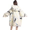 Miniatyrbild 4 av 4: Barn Överdimensionerad Bärbar Filt Hoodie, Super Mjuk Varm Bekväm Sweatshirt Pullover Bärbar Filt för Pojkar Flickor White Panda