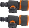 2-PAK Hurtigkobling Inline Stengeventil, Hageslange Rør Inline Kran Stengeventil, Monteringskobling Adapter Verktøy Gadget
