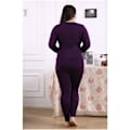 Miniatyrbild 5 av 5: Plus Size Termisk Underkläder Kvinnor Vinterkläder Två Delar Varm Kostym Lång Kvinnor Stor Storlek Vinter Fleece Varma Kläder Håll Varm Svart 5XL