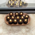 Miniatyrbilde 3 av 5: LED sorte stearinlys batteridrevne telys med innebygd 6/18 timer, sorte flammefrie telys for Halloween