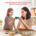 Pikkukuva 5 / 5: Puinen kuusikulmiopalapeli lapsille ja aikuisille - Muotokuviolohko Tangram Aivopähkinälelu Geometriapeli Montessori kaikenikäisille