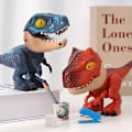 Miniatyrbild 3 av 5: Dinosaurie Pennvässare, 5 i 1 Dinosaurie Skrivmaterial, Multifunktionella Dinosaurieleksaker med Linjal, Penna, Vässare, Häftapparat, Suddgummi, Present color 3