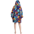 Miniatyrbilde 4 av 4: Oversized teppe-hettegenser, bærbar teppe for voksne for kvinner og menn, fleece gigantisk hettegenser med lomme Pumpkin