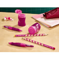 Miniatyrbild 5 av 5: Ergonomisk pennvässare med behållare - Vässar 3 olika diametrar - Rosa färg - Modell för VÄNSTERHÄNTA