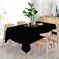 Miniatyrbilde 4 av 5: Svart duk - 90X132 tommers rektangulær duk i polyester, til 4 fots bord i vaskbar flekk- og rynkebestandig, juleduk 228*335cm