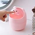 Miniatyrbilde 2 av 5: Skrivebords søppelbøtte, mini benkeplate søppeloppbevaringsbeholder, søt bjørneformet søppelbøtte 4L, rosa, 28x15,5 cm
