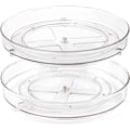 Miniatyrbillede 1 af 5: Sæt med 2 køkkenplader 360° roterende opbevaringsbakker til køkken og badeværelse (27 x 4,6 cm)