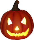 Halloween Dekorativt Græskar Efterårsdekoration Lanterne LED Timer Belyst (Varm Hvid, Terrakotta)