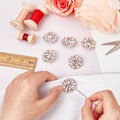 Miniatyrbillede 2 af 5: 10 stk. 28MM Blomst Rhinestone Shank Knapper Krystal Sy På Knapper med 1 Hul og Flad Bagside, Rhinestone Snefnug Metal Knapper F