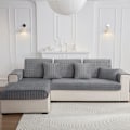 Miniatyrbillede 2 af 4: Vaskbart skridsikkert sofahyndebetræk i flannel til 1-, 2- eller 3-personers sofa (grå, 70 x 180 cm)