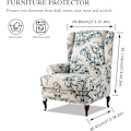 Miniatyrbild 5 av 5: Wingback fåtölj överdrag set om 2 sofföverdrag stretch fåtölj överdrag elastiskt fåtölj överdrag skydd för stol beige