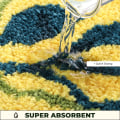 Miniatyrbilde 3 av 5: Superabsorberende Badematte, Sklisikker Badeteppe for Bad, Maskinvaskbar Badematte, Myk Mikrofiber Badematte Green Leaves 31" X 20"