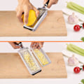 Miniatyrbillede 5 af 5: Ingefærrivejern Værktøj Ostrivejern med Håndtag Citron Zester Catcher Premium Rustfrit Stål Mini Rivejern med Beholder