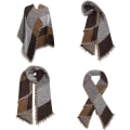 Miniatyrbild 4 av 5: Dam Tartan Halsduk Vinter Lång Mjuk Varm Tartan Rutiga Halsdukar Wraps Ull Spinnande Fransar Sjal Lång Stole