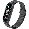 Miniatyrbilde 1 av 5: Rem for Xiaomi Mi Band 6/Mi Band 5/Mi Band 4/Mi Band 3, 1 stk justerbar sportsrem i rustfritt stål, svart