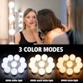 Miniatyrbillede 3 af 5: Hollywood spejl med 3 farver lys 14 dæmpbare LED-pærer, stort makeup kosmetisk spejl